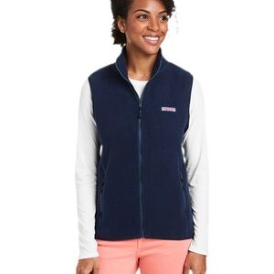 Vineyard Vines Women’s Harbor Fleece Vest in Navy